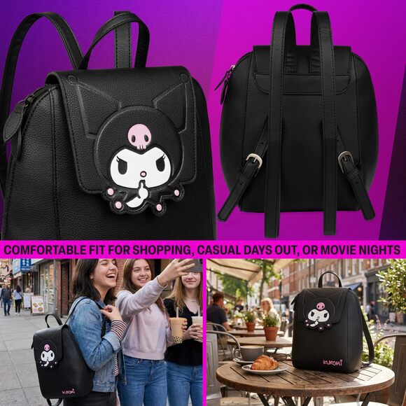 3723 Hello Kitty Sanrio Kuromi Backpack  Teens Mini PU Leather Daypack main image 5